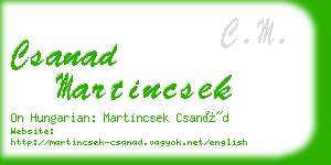 csanad martincsek business card